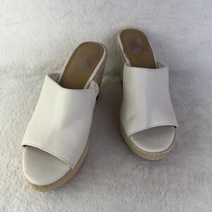 Dolce Vita Espadrille Wedge Shoes Womens Size 7 White Slip On Platform Sandals